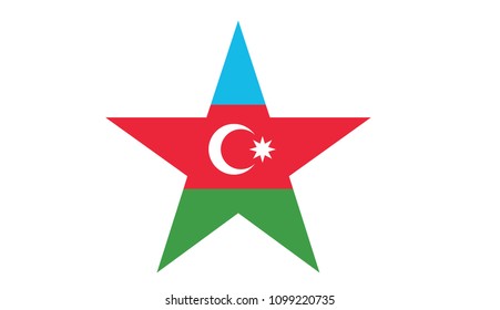 azerbaijan flag with star concept vector