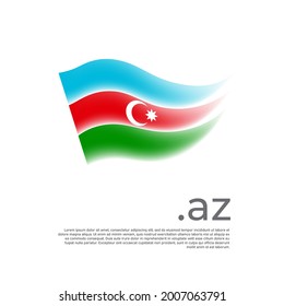 Azerbaijan flag. Stripes colors of the azerbaijani flag on a white background. Vector design national poster with az domain, place for text. Brush strokes. State patriotic banner of azerbaijan, cover