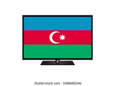 Azerbaijan Flag Of Television,Vector Illustration, Isolate On White Background Icon. EPS10