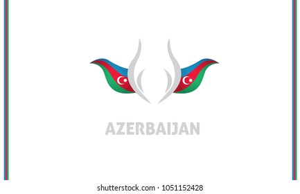 azerbaijan flag and tulip