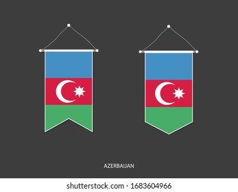 Azerbaijan flag in various shape, Soccer Flag Pennant Vector ,Vector illustration.