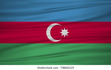 Azerbaijan flag vector. Vector Azerbaijan flag blowig in the wind. EPS 10.