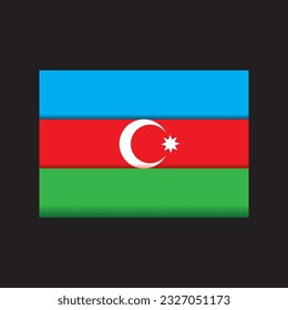 Azerbaijan flag vector design, Cool Azerbaijan flag design, Azerbaijan flag.