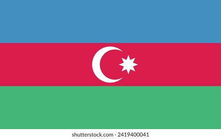 Azerbaijan Flag Vector Design Stock Illustration