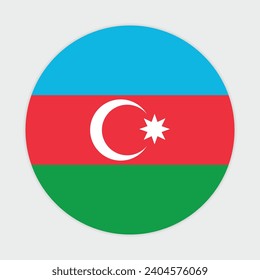 

Azerbaijan flag vector icon design. Azerbaijan circle flag. Round of Azerbaijan flag.