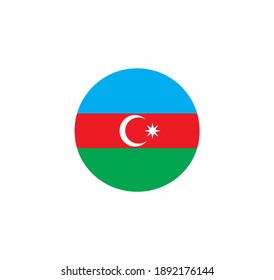 Icono vectorial de la bandera de Azerbaiyán en fondo blanco