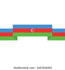 Azerbaijan Flag, Vector illustration, Isolated on white background