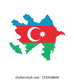 Azerbaijan flag vector illustration. isolated on a background