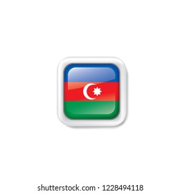 Azerbaijan flag, vector illustration on a white background