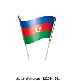 Azerbaijan flag, vector illustration on a white background