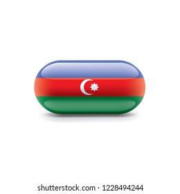 Azerbaijan flag, vector illustration on a white background