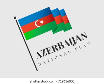Azerbaijan flag vector perspective illustration banner background.Independence day, Republic day, Military day label, sticker, booklet, flayer, brochure creative