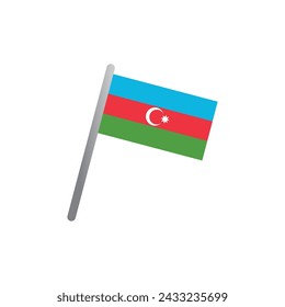 azerbaijan flag vector template illustration logo design