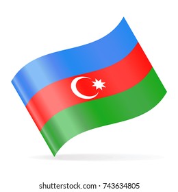 Azerbaijan Flag Vector Waving Icon - Illustration