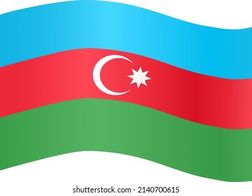 Azerbaijan  flag wave  isolated  on png or transparent background,Symbol Azerbaijan ,template for banner,card,advertising ,promote,and business matching country poster, vector illustration