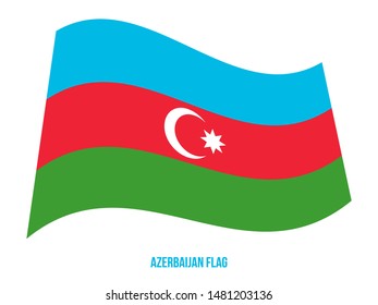 Azerbaijan Flag Waving Vector Illustration on White Background. Azerbaijan National Flag.