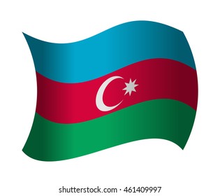azerbaijan flag waving in the wind