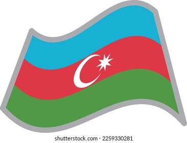 Azerbaijan fluttering national flag illustration vector material