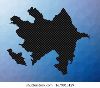 Azerbaijan geometric map. Stencil shape of Azerbaijan in low poly style. Powerful country vector illustration.