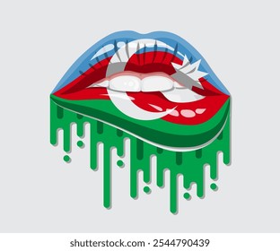 Azerbaijan glossy lips pride flag