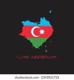 Azerbaijan grunge flag heart design. Vector illustration.