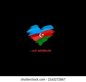 Azerbaijan grunge flag heart for your design
