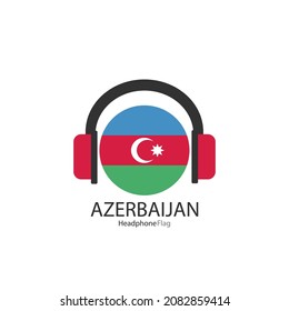 Azerbaijan headphone flag vector on white background. 