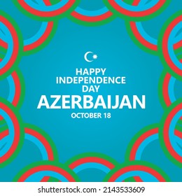 Azerbaijan independence day celebration vector template with ribbon flags. Suitable for social media post.