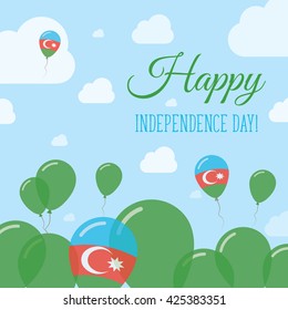 Azerbaijan Independence Day Flat Patriotic Design. Azerbaijani Flag Balloons. Happy National Day Azerbaijan Vector Patriotic Design. Celebration Balloons Patriotic Design.