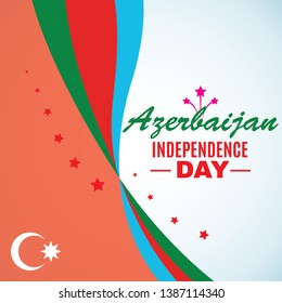 azerbaijan independence day logo design vector