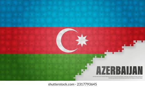 Azerbaijan jigsaw flag background. Element of impact for the use you want to make of it.