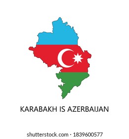 Azerbaijan - Karabakh - Map Graphic Element Illustration Template Design.
