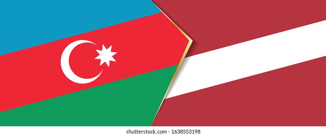 Azerbaijan and Latvia flags, two vector flags symbol of relationship or confrontation.