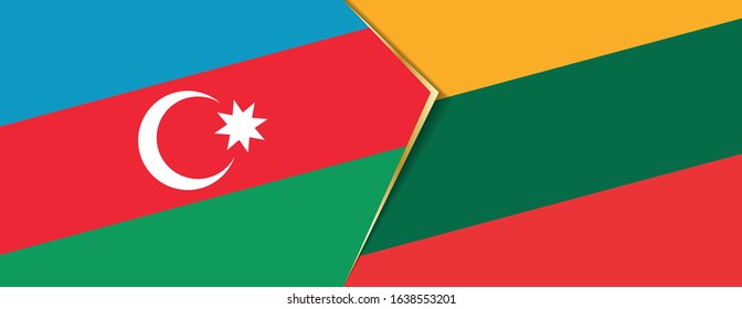 Azerbaijan and Lithuania flags, two vector flags symbol of relationship or confrontation.