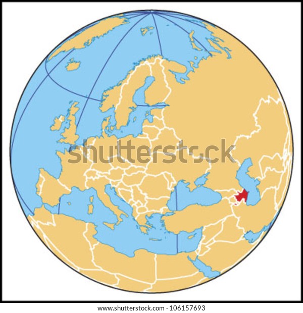 Azerbaijan Locate Map Stock Vector Royalty Free 106157693