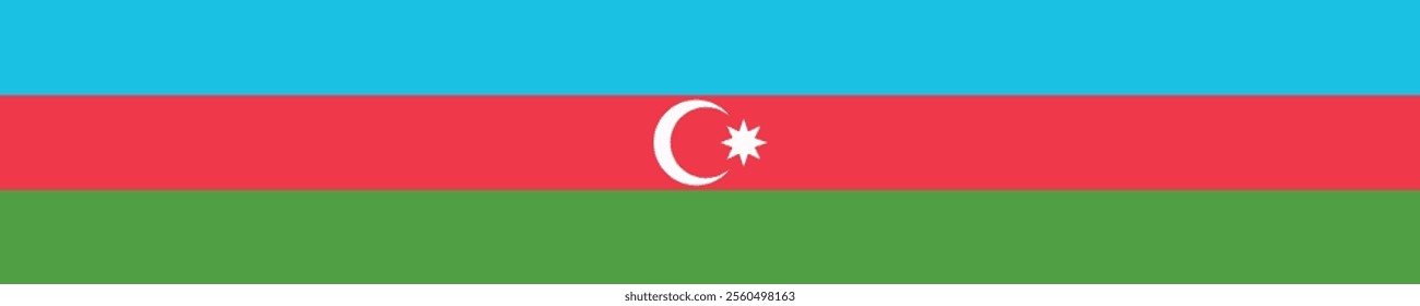Azerbaijan long banner flag digital vector illustration