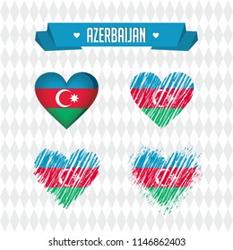Azerbaijan with love. Design vector broken heart with flag inside