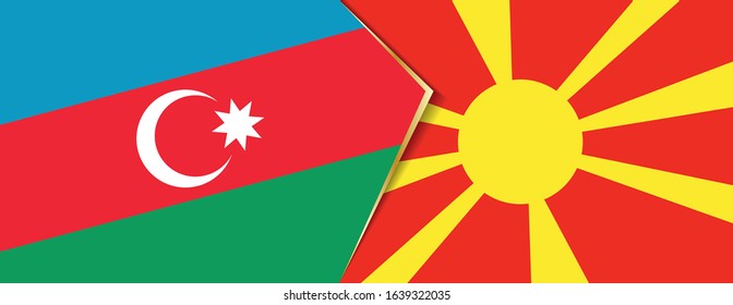 Azerbaijan and Macedonia flags, two vector flags symbol of relationship or confrontation.