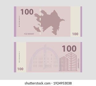 Azerbaijan manat vector 100 manat