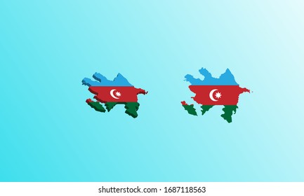 azerbaijan Map 3D icon vector illustration