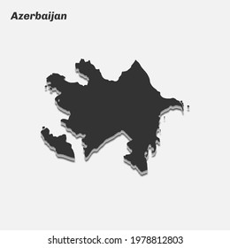 Azerbaijan map 3d silhouette. Vector illustration.