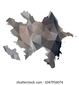 azerbaijan map - Black, grey, geometric rumpled low poly style gradient graphic background, polygonal design for your. Vector illustration eps 10. 