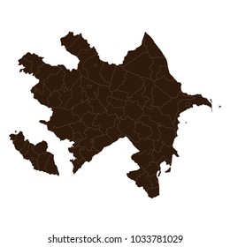 Azerbaijan map in black on a white background. Vector illustration.