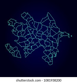 Azerbaijan map in black on a white background. Vector illustration.