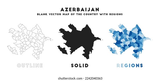 Azerbaijan map. Borders of Azerbaijan for your infographic. Vector country shape. Vector illustration. svg