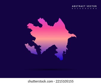 Mapa azerbaiyano del estilo de gradiente colorido Ilustración vectorial.