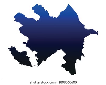 Azerbaijan map dark blue black gradient. EPS 10