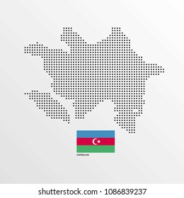 Azerbaijan Map design with flag and light background vector 