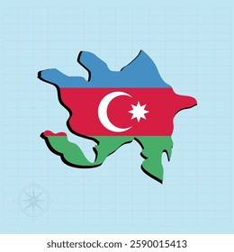 Azerbaijan map Design Vector illustration graphic