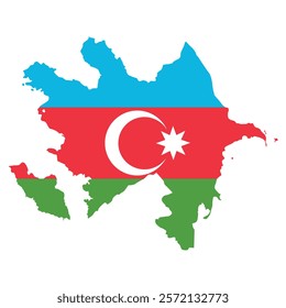 Azerbaijan Map Flag design illustration free editable for design template of Europe Country material